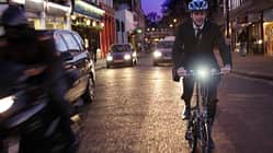 executive commuting by bike in the city