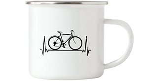 Tasse,Emaille,Fahrrad Tasse,Emaille,Fahrrad