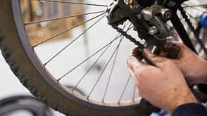 Bicycle mechanic at work
