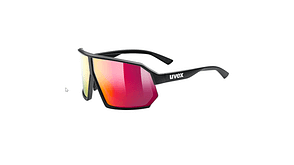 Schwarze Brille mit verspiegeltem Glas Schwarze Brille mit verspiegeltem Glas
