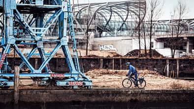Radfahrer, Alltag, Hafen