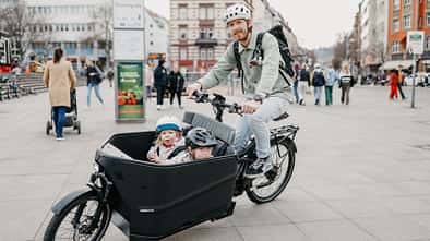 E-Cargobike Action Jens mit Kids