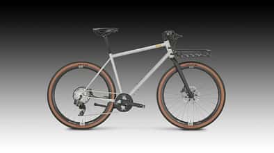 Urban Bike I Rose Hobo I Seitenansicht LTD Edition speckled white mit Frontrack