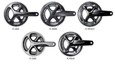 Die von der Inspektion betroffenen Rennradkurbeln von Shimano auf einen Blick.