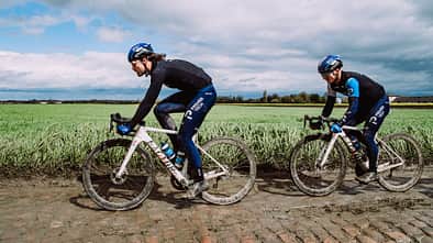 Rick Zabel und Riley Pickrell Paris-Roubaix Recon 2024