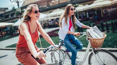 Fahrrad Frauen glücklich