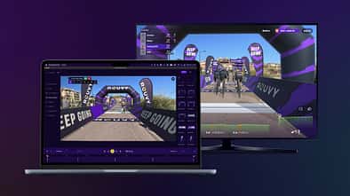 Rouvy,Indoorcycling App,Labtop,TV