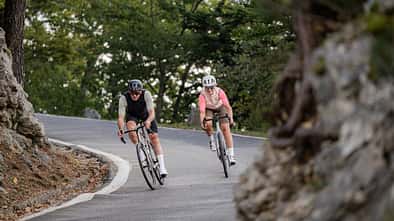 Scott Fastlane,zwei Rennradfahrer,Kurve,Action