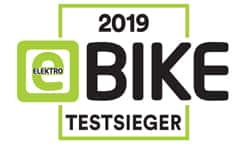 Testsieger-Logo: ElektroBIKE Testsieger 2019 Testsieger-Logo: ElektroBIKE Testsieger 2019