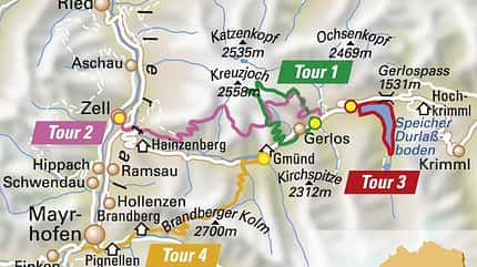 MB 0610 Gerlos - Zillertal - Übersichtskarte MB 0610 Gerlos - Zillertal - Übersichtskarte