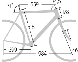 RB 0414 Aero-Renner Cervélo S5 - Geometrie RB 0414 Aero-Renner Cervélo S5 - Geometrie