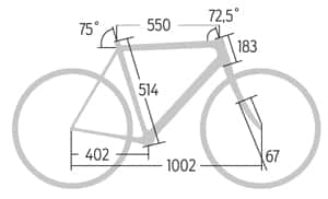 RB 1213 2014er Rennräder Rose Xeon Team GF 3000 - Geometrie