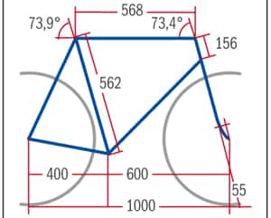 RB 0712 Carbon Rennräder Koga Road Racer Ultegra - Geometrie RB 0712 Carbon Rennräder Koga Road Racer Ultegra - Geometrie