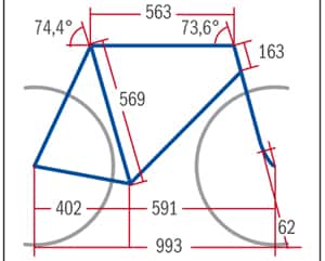 RB 0712 Carbon Rennräder Rose Carbon Pro RS-4400 - Geometrie RB 0712 Carbon Rennräder Rose Carbon Pro RS-4400 - Geometrie