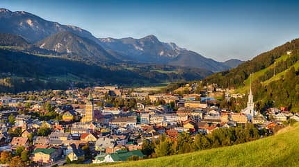 ennstal,cityview Schladming in Ennstal, Austria, European Alps