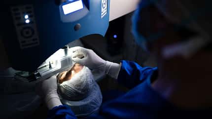 Patient on an eye surgery Patient on an eye surgery