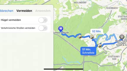 Apples App Karten/Maps, Fahrradnavigation Apples App Karten/Maps, Fahrradnavigation