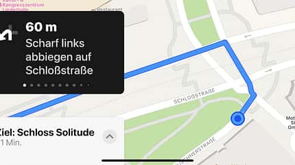 Apples App Karten/Maps, Fahrradnavigation Apples App Karten/Maps, Fahrradnavigation
