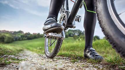 leisure time Low angle view of mountain bike