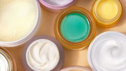 Skincare Scrubs, Clay Masks, Salt Treatments and Softness Creams on natural color background. Skincare Scrubs, Clay Masks, Salt Treatments and Softness Creams on natural color background.