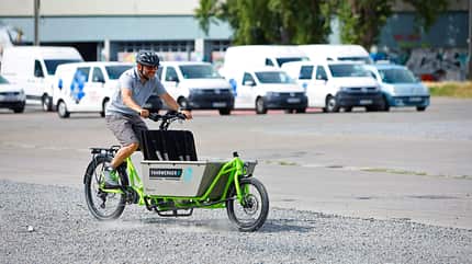 Schotterbremse mit dem Radkutsche Rapid Cargobike und Blubrake ABS Schotterbremse mit dem Radkutsche Rapid Cargobike und Blubrake ABS