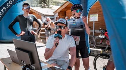 Moderator beim Dreiländergiro 2023 Moderator beim Dreiländergiro 2023