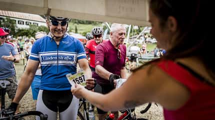 Startnummernausgabe beim Dreiländergiro 2023 Startnummernausgabe beim Dreiländergiro 2023