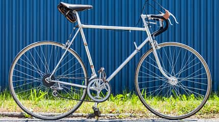 Vintage racing bicycle from the 60s with chrome steel frame Vintage racing bicycle from the 60s with chrome steel frame