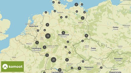 Karte der ROADBIKE-Lesertouren in ganz Deutschland Karte der ROADBIKE-Lesertouren in ganz Deutschland