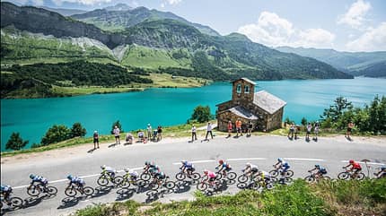 Die Tour de France am Lac de Roselend Die Tour de France am Lac de Roselend