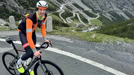 Redakteur Moritz Pfeiffer an der Südseite des Stilfser Jochs / Passo dello Stelvio Redakteur Moritz Pfeiffer an der Südseite des Stilfser Jochs / Passo dello Stelvio