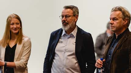 Thomas Pupp und Olivier Senn mit Radprofi Carina Schrempf Thomas Pupp und Olivier Senn mit Radprofi Carina Schrempf