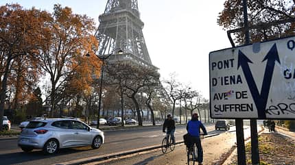 Fahrradfahrer in Paris Fahrradfahrer in Paris