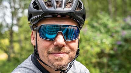 Sportbrille,React Rev sky/black,Test,frontal Sportbrille,React Rev sky/black,Test,frontal