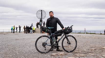 Northcape4000,Bikepacking,Europa,Francesco hat Ziel erreicht