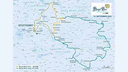 Brezel-Race,Stuttgart,Map,kurze und lange Strecke