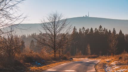 Malerischer Blick auf den Brocken, höchster Berg im Nationalpark Harz