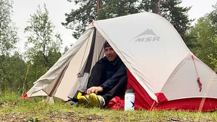 Markus Weinberg European Connection Trail mit dem Gravelbike beim Zelten