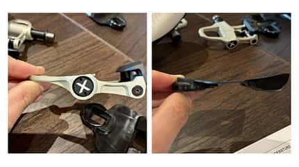 Q36.5 SRM X-Power II Road Pedal und Cleat in der Seitenansicht