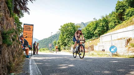Emilia Welte am Passo Croce d'Aune beim Sportful Dolomiti Race Emilia Welte am Passo Croce d'Aune beim Sportful Dolomiti Race