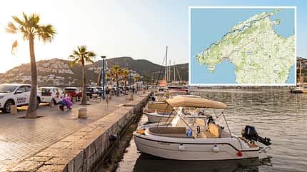 Fotomontage aus Landschaftsaufnahme und Streckenkarte