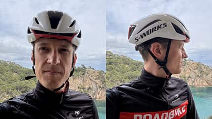 Redakteur Moritz Pfeiffer mit dem Specialized S-Works Evade 4