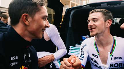 Remco Evenepoel und Florian Lipowitz