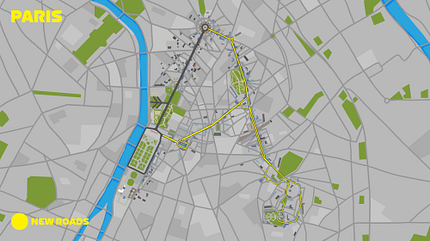 Die neuen Abschnitte auf der Paris-Streckenkarte bei Zwift Die neuen Abschnitte auf der Paris-Streckenkarte bei Zwift
