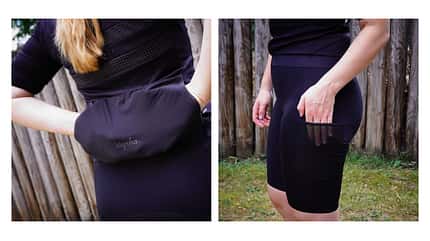 Rapha Brevet III Kollektion, Details Stauraum Women’s Brevet Merino Jersey III und Women's Brevet Cargo Bib Shorts III Rapha Brevet III Kollektion, Details Stauraum Women’s Brevet Merino Jersey III und Women's Brevet Cargo Bib Shorts III