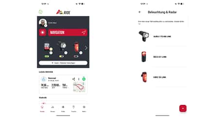 Beleuchtung,Sigma,Sigma Ride App;Screenshots Beleuchtung,Sigma,Sigma Ride App;Screenshots