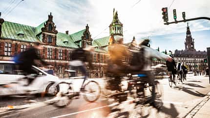 People cycling in Copenhagen