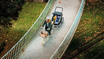 Kindertransport Fahrrad/ E-Bike I Fahrrad mit Croozer Kinderanhänger
