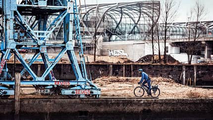 Radfahrer, Alltag, Hafen