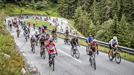 Radsportler beim Ötztaler Radmarathon